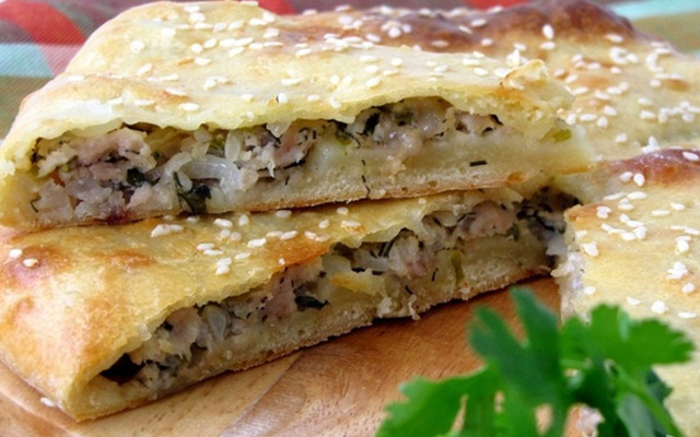 Мясной пирог на кефире